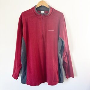 Columbia Men's Lightweight Micro Fleece Quarter Zip Pullover Wine Grey XXL